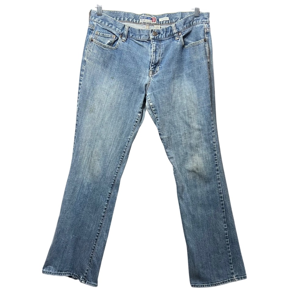 Vintage Old Navy Bootcut‎ Jeans Ultra Low Waist Stretch Denim Blue Size 12